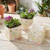 Artikel Geschenktasche aus Papier, bunt gemustert, 10,5 × 10,5 × 10,5 cm, 8 Stück