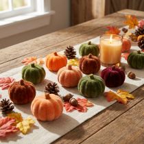 Artikel Beflockte Mini Kürbisse für Herbstdeko, Tischdekoration und Bastelprojekte