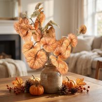 Artikel Heuchera Kunstzweig Kunststoff Runde Blätter Herbstfarben L66cm