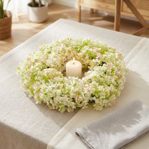 Artikel Künstlicher Blumenkranz Mini Tischdeko Weiß Rosa Ø12cm 6 St