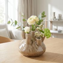 Artikel Keramik Vase Braun Korallenform Ø14,5cm H14cm