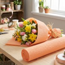 Artikel Krepppapier Lachs 50x250cm für Dekoration aus lichtbeständigem Material
