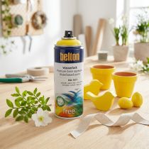 Artikel Belton Wasserbasierter Lackspray Raps-Gelb Hochglanz 400 ml für Innen- und Außenbereiche