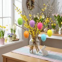 Artikel Bunte Kunststoff-Ostereier zum Hängen mit Blumenmuster 6 cm, 12 Stück