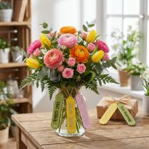 Artikel Dekohänger Geschenkanhänger Holz 12,5 cm Bunt 12 Stück