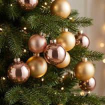 Artikel Weihnachtsbaumkugeln Glas Gold und Rosé Ø6cm 24er Set