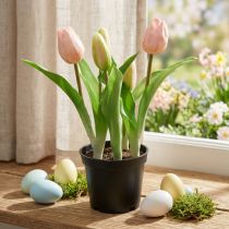 Artikel Tulpe Rosa Grün im Topf Künstliche Pflanze 23cm