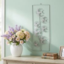 Artikel Wandschmuck Metall Schwalben Hängedeko 47,5cm Weiß Silber