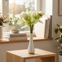 Artikel Künstliche Orchideen mit weiß-grünen Blüten in Vase 28cm