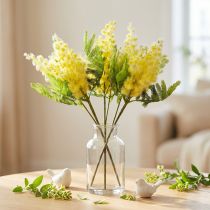 Artikel Kunstpflanze Silber-Akazie Mimose gelb blühend 53cm 3 Stück