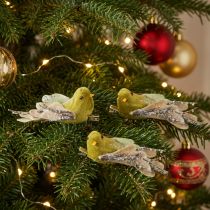 Artikel Weihnachtsdeko Vogel mit Clip Grün 12cm 6er-Set Kunststoff, Holz