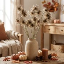 Artikel Xanthium Kunstblume 80cm Creme Braun Set mit 3 Stück für Herbstdekoration