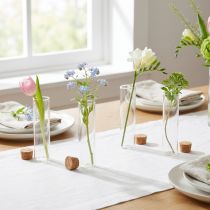 Artikel Minivasen aus Glas mit Korkdeckel Ø4cm H12cm 6er Set