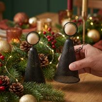 Artikel Engelfiguren aus Metall Schwarz und Holz Natur 15,5cm 2er-Set
