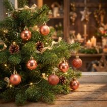 Artikel Mini Weihnachtskugeln Orange Kunststoff Ø 3 cm 14 Stück Bruchfest