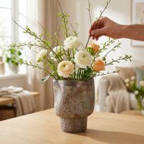 Artikel Deko Vase Keramik Metallic Braun Graublau 16,5×20,5cm