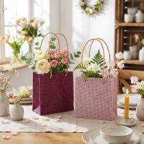 Artikel Papier Geschenktüten mit Henkel 12x12 cm Burgund und Rosa 8 Stück