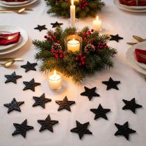 Artikel Streudeko Sterne Holz Schwarz Ø4cm 72 Stück Weihnachten