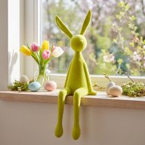 Artikel Kantenhocker Osterhase beflockt Kunststoff sitzend Gelbgrün 56cm