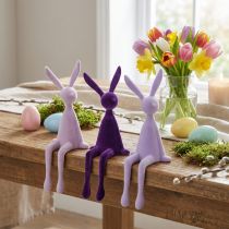 Artikel Kantenhocker Osterhase 3er-Set beflockt Kunststoff Lila Flieder 36cm