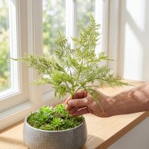 Artikel Künstlicher Farn Grün Beflockt L45cm