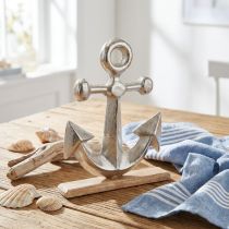 Artikel Dekoanker aus Metall und Holz in Silber und Natur, 25,5 x 5,5 x 31 cm