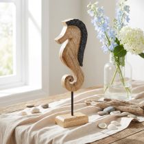 Artikel Seepferdchen Dekoration Mangoholz 28 cm mit Perlenverzierung