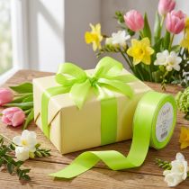 Artikel Geschenkband Polyester Dekoband Limettengrün 40mm x 50m