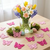 Artikel Deko-Schmetterlinge aus Holz 4 cm Rosa/Pink/Lila 72 Stück für Tisch- und Schalenarrangements