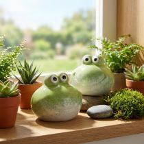 Artikel Deko-Frosch Tierfigur aus Keramik 10 cm grün für Wohnraum- und Schreibtischgestaltung