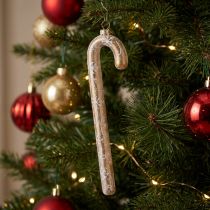 Artikel Zuckerstange Weihnachtsanhänger aus Glas mit Schneeflockenmotiv 22 cm Bronze