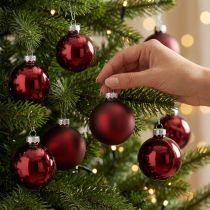 Artikel Weihnachtskugeln Glas Bordeaux Ø6cm 24 Stück