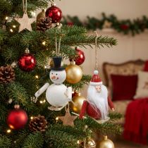 Artikel Christbaumschmuck Holzfiguren Weihnachtsmann und Schneemann 11 cm, 2er-Set