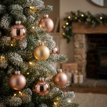 Artikel Weihnachtskugeln aus Glas in Gold und Rosé, Ø 4 cm, 24 Stück
