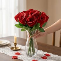 Artikel Künstliche Rosen Rot Bund 30 cm – 10 Stück