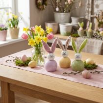 Artikel Holzhasen Deko Rosa Grün Gelb 8×22 cm 3er-Set für Innenbereiche