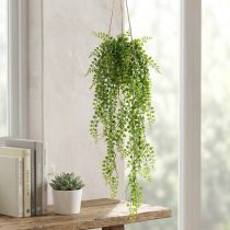 Artikel Künstliche Erbsenpflanze mit Juteband, Grün, 80 cm, Hängedekoration