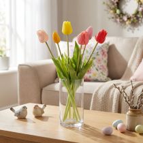 Artikel Künstlicher Tulpenstrauß, Mehrfarbig, 43 cm, 7 Stück, Polyester und Kunststoff