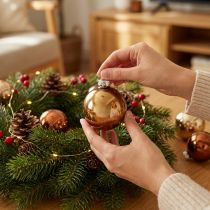 Artikel Mini Weihnachtskugeln Glas Ø3,5 cm Gold Braun Apricot 22 Stück