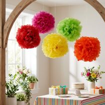 Artikel Pompoms aus Papier 5-teilig Ø 30 cm bunt gemischt