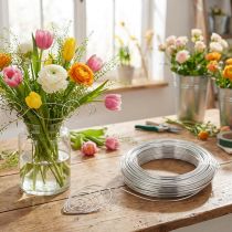 Artikel Aluminiumdraht Silber 3mm 1kg für Floristik und Bastelarbeiten