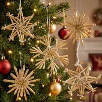 Artikel Strohsterne Set Ø6cm Gold Glitzer 24 Stück Weihnachtsschmuck