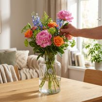 Artikel Blumenvase aus Glas in Zylinderform mit Hals Ø14,5 cm H25 cm Klar