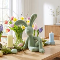 Artikel Dekofigur Hase aus Kunststoff, 38 cm, Salbeigrün, für Innenbereiche