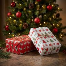 Artikel Geschenkpapier Weihnachten Papier 50×70cm Rot Weiß 4 Bögen Set