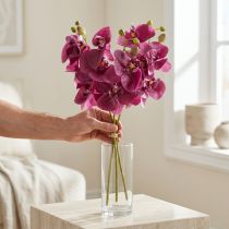 Artikel Künstliche Orchideen Lila 56cm Dreier-Set für Wohnraumdekoration