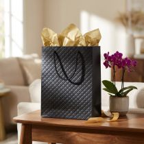 Artikel Geschenktasche aus Papier Schwarz 18×10×23cm mit Griffen