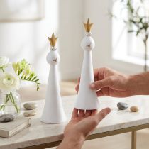 Artikel Froschkönig Dekofigur aus Polyresin Weiß Gold H19,5cm 2 Stück