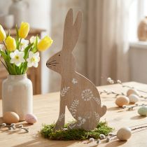 Artikel Dekofigur Hase Holz 20×40cm Blumenmotiv sitzend
