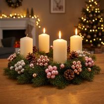 Artikel Mini-Weihnachtskugeln aus Glas Ø20mm, Rosa und Creme, 140 Stück
